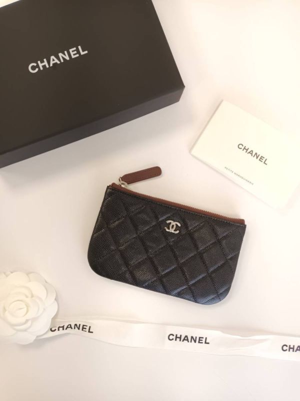 CHANEL CF 黑銀 荔枝皮 一字拉鍊錢包/卡包 buywithada,france,全球代購,歐洲,exquisite,quality goods,posh,fancy,luxurious