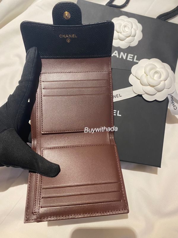 CHANEL CF 黑荔枝金釦 三折短夾 buywithada,france,全球代購,歐洲,exquisite,quality goods,posh,fancy,luxurious
