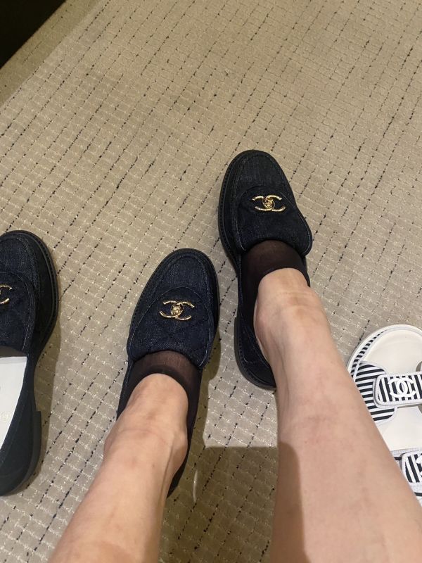 CHANEL 24S 深丹寧牛仔翻蓋樂福鞋 SIZE 38.5 buywithada,france,全球代購,歐洲,exquisite,quality goods,posh,fancy,luxurious