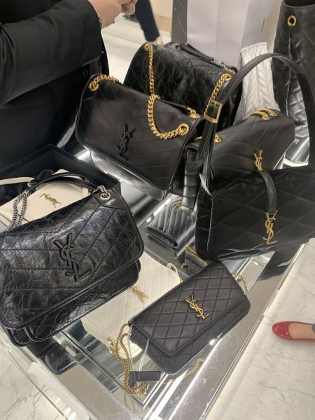 YSL LOULOU「Y」形絎縫皮革手袋 小號黑色銀釦 buywithada,france,全球代購,歐洲,exquisite,quality goods,posh,fancy,luxurious
