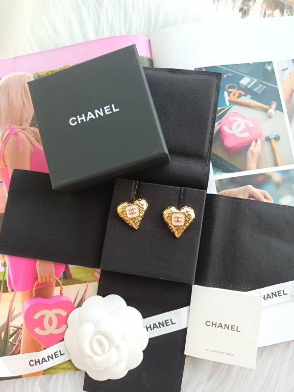 台灣現貨 CHANEL 23K 粉色金沙愛心耳針 大 2.5*2.8cm buywithada,france,全球代購,歐洲,exquisite,quality goods,posh,fancy,luxurious