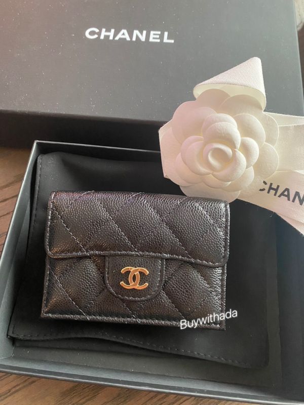 CHANEL MINI 三折短夾 黑荔枝金釦 buywithada,france,全球代購,歐洲,exquisite,quality goods,posh,fancy,luxurious