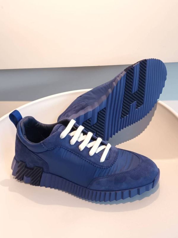 Hermes bouncing 運動鞋 麂皮拼布 藍色 SIZE 41.5 buywithada,france,全球代購,歐洲,exquisite,quality goods,posh,fancy,luxurious