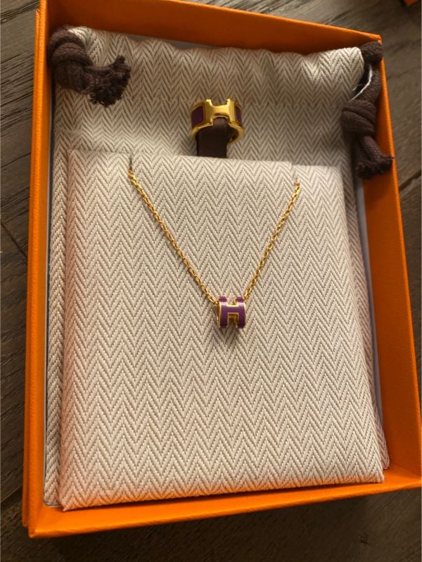 HERMES紫色POP H MINI項鍊 buywithada,france,全球代購,歐洲,exquisite,quality goods,posh,fancy,luxurious