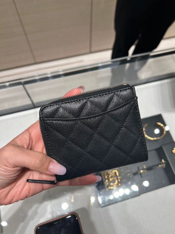 CHANEL 大L拉鍊卡包 黑荔枝金釦 buywithada,france,全球代購,歐洲,exquisite,quality goods,posh,fancy,luxurious