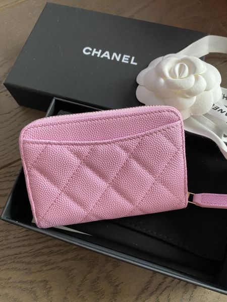 CHANEL 23粉色ㄇ字零錢卡包 荔枝皮淡金釦 buywithada,france,全球代購,歐洲,exquisite,quality goods,posh,fancy,luxurious