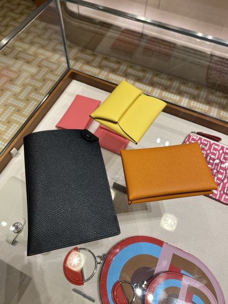 HERMES CALVI EPSOM 橘拼黃 卡夾 buywithada,france,全球代購,歐洲,exquisite,quality goods,posh,fancy,luxurious