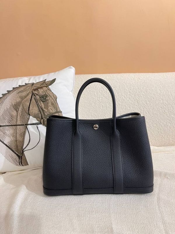 HERMES GARDEN PARTY 30 黑色全皮革 buywithada,france,全球代購,歐洲,exquisite,quality goods,posh,fancy,luxurious