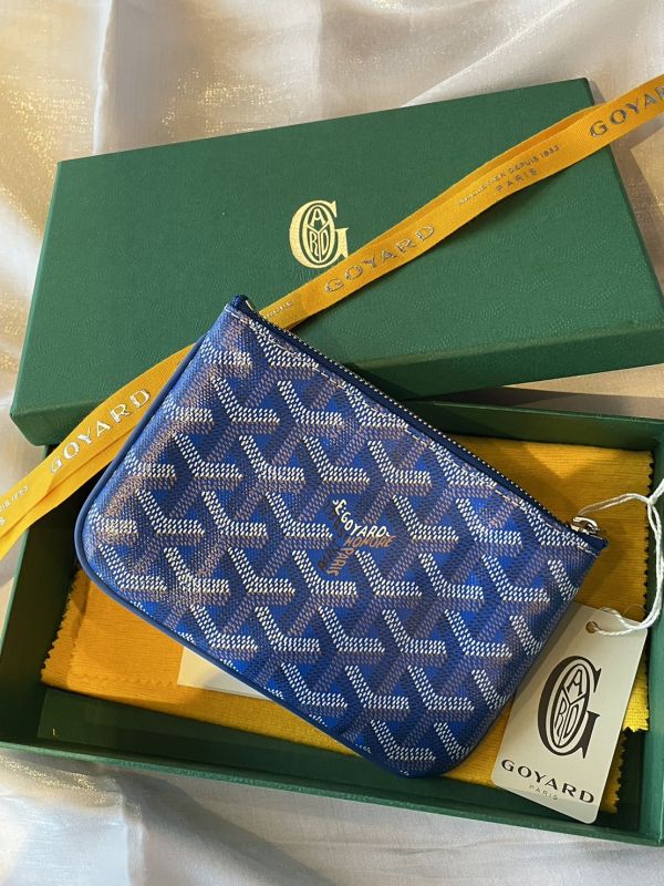 GOYARD 藍色一字拉鍊小包 buywithada,france,全球代購,歐洲,exquisite,quality goods,posh,fancy,luxurious