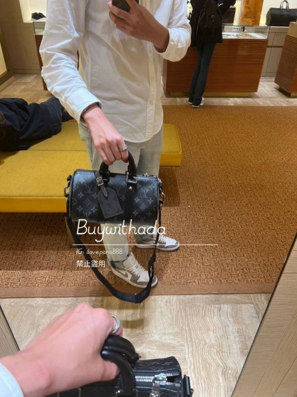 LV Keepall Bandoulière 25 黑老花 buywithada,france,全球代購,歐洲,exquisite,quality goods,posh,fancy,luxurious