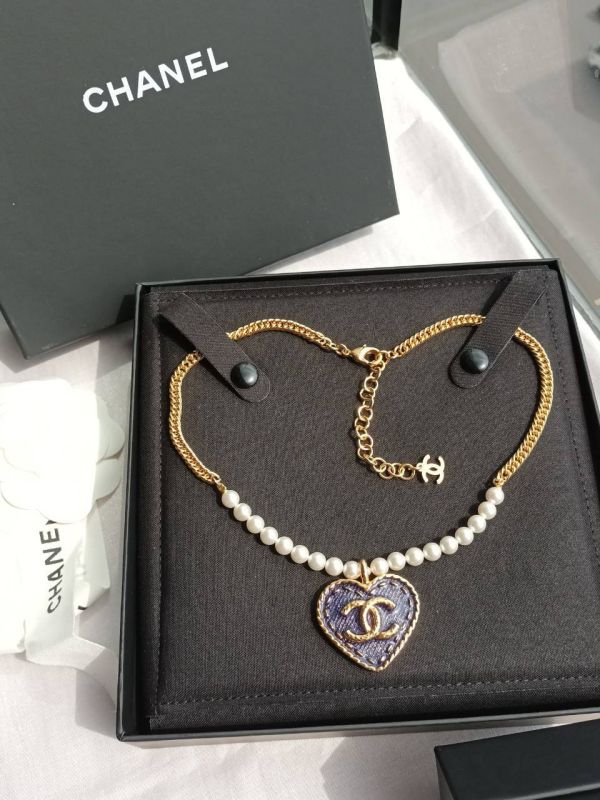 CHANEL 愛心牛仔珍珠頸鍊 buywithada,france,全球代購,歐洲,exquisite,quality goods,posh,fancy,luxurious