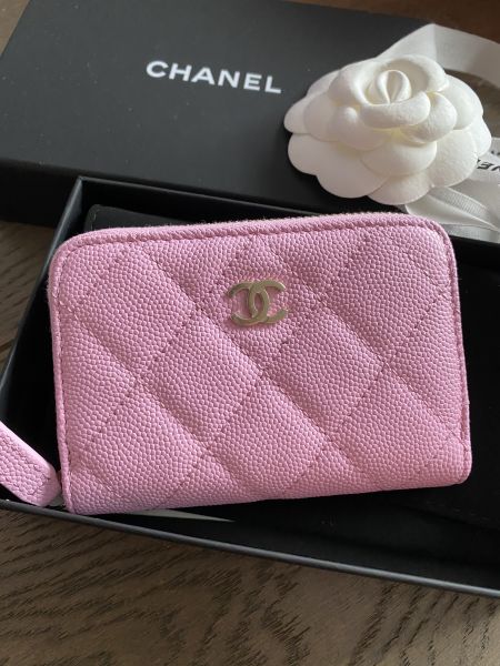 CHANEL 23粉色ㄇ字零錢卡包 荔枝皮淡金釦 buywithada,france,全球代購,歐洲,exquisite,quality goods,posh,fancy,luxurious