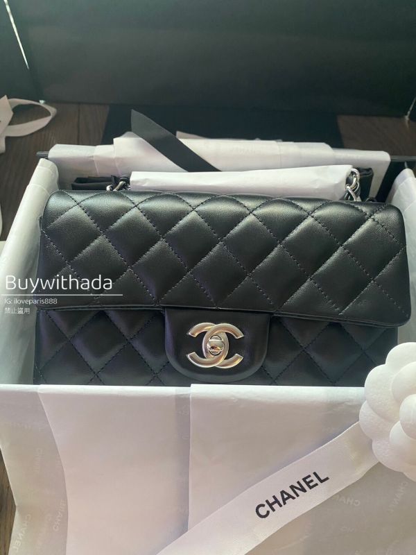 爆款CHANEL MINI CF20 黑色銀釦羊皮口蓋包 buywithada,france,全球代購,歐洲,exquisite,quality goods,posh,fancy,luxurious