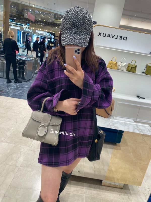Delvaux Brillant mini Surpiqué 大象灰/焦糖色/白色 buywithada,france,全球代購,歐洲,exquisite,quality goods,posh,fancy,luxurious