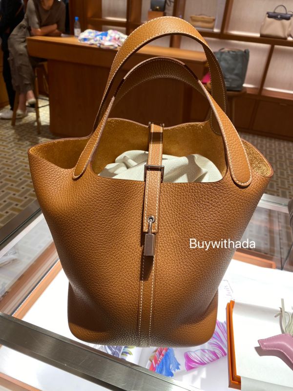 HERMES PICOTIN 22 金棕銀釦 buywithada,france,全球代購,歐洲,exquisite,quality goods,posh,fancy,luxurious