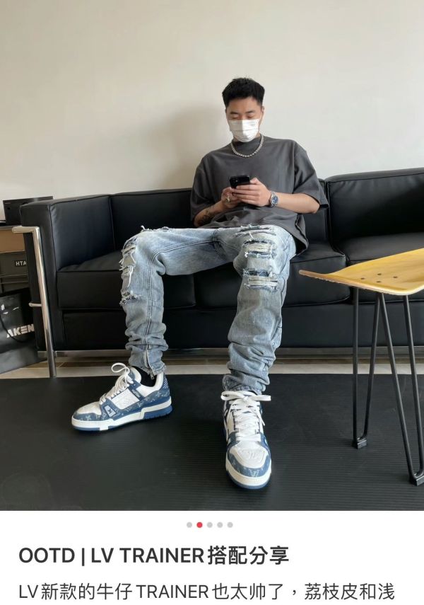 Lv trainer 牛仔藍/牛仔黑 buywithada,france,全球代購,歐洲,exquisite,quality goods,posh,fancy,luxurious