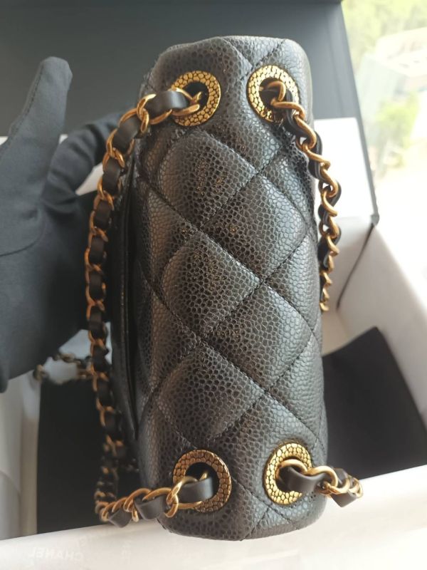 CHANEL 24B 黑荔枝皮方胖 4孔鏈條包 buywithada,france,全球代購,歐洲,exquisite,quality goods,posh,fancy,luxurious