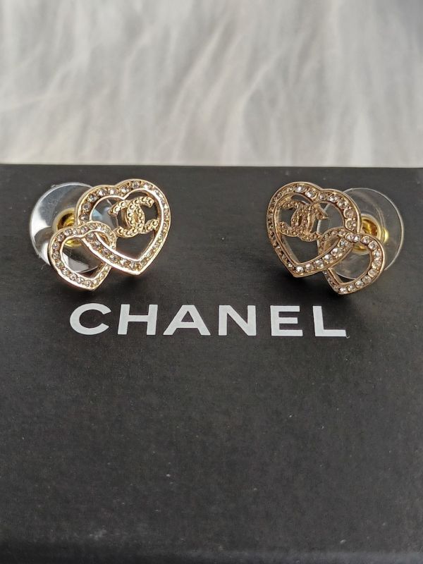 CHANEL 雙愛心耳針 buywithada,france,全球代購,歐洲,exquisite,quality goods,posh,fancy,luxurious