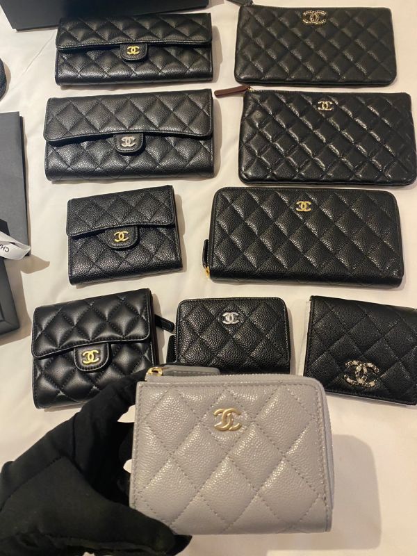 CHANEL 最新冰川灰三折L型零錢包短夾 淡金荔枝皮 buywithada,france,全球代購,歐洲,exquisite,quality goods,posh,fancy,luxurious