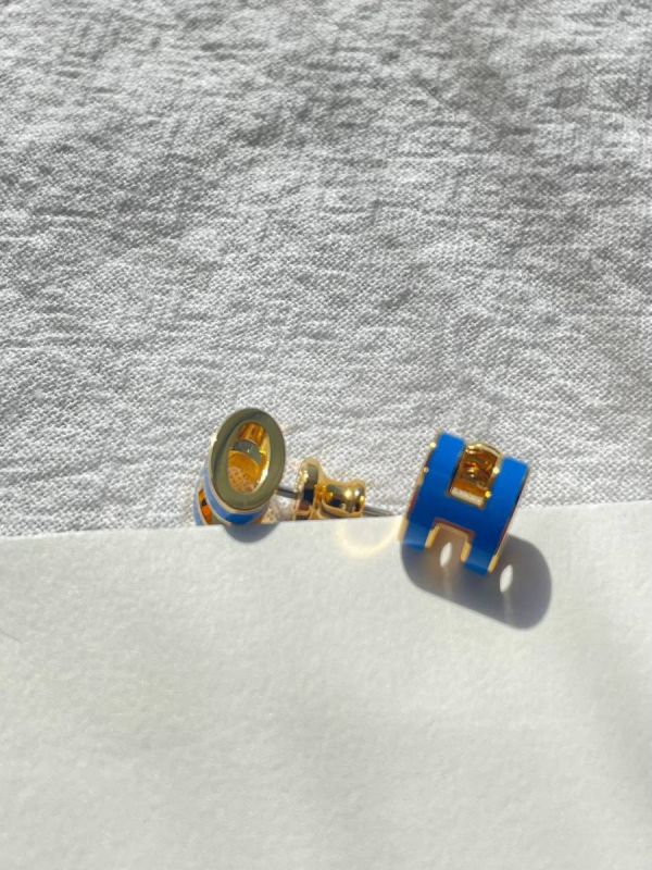 HERMES POP H MINI 耳環 藍金 buywithada,france,全球代購,歐洲,exquisite,quality goods,posh,fancy,luxurious