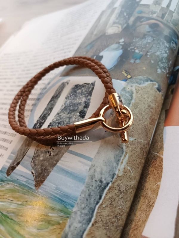 HERMES T扣編織雙層手鏈 金棕玫瑰金 T2 buywithada,france,全球代購,歐洲,exquisite,quality goods,posh,fancy,luxurious