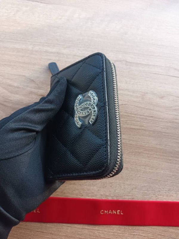 CHANEL 24P 最新款 英文LOGO ㄇ字零錢包 黑荔枝銀釦 buywithada,france,全球代購,歐洲,exquisite,quality goods,posh,fancy,luxurious
