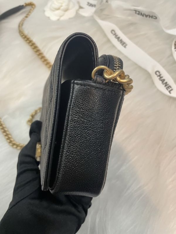 CHANEL BOY WOC 2合1 手機包 黑荔枝金釦 buywithada,france,全球代購,歐洲,exquisite,quality goods,posh,fancy,luxurious