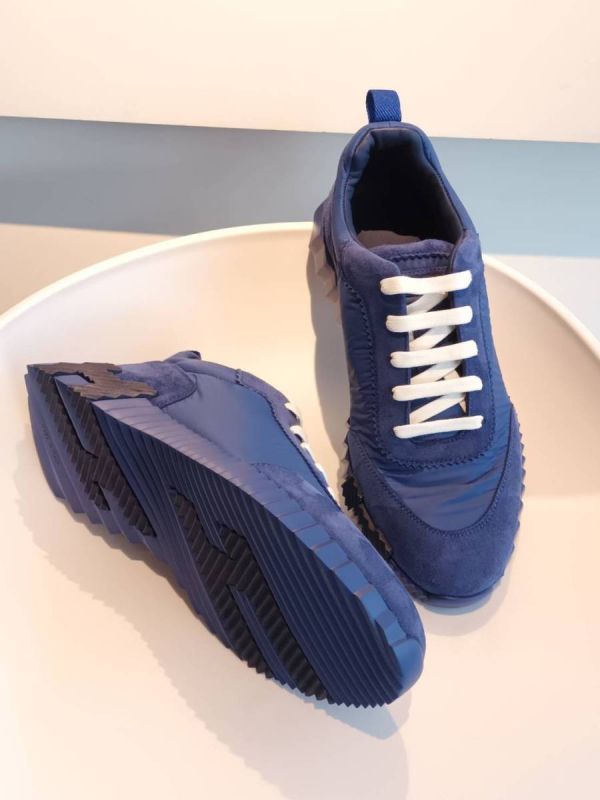 Hermes bouncing 運動鞋 麂皮拼布 藍色 SIZE 41.5 buywithada,france,全球代購,歐洲,exquisite,quality goods,posh,fancy,luxurious
