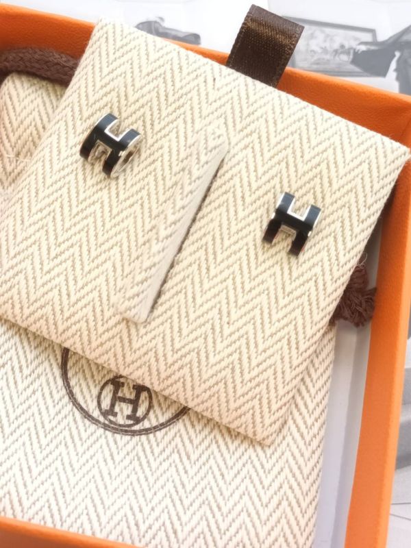 HERMES POP H MINI 黑銀 耳環 buywithada,france,全球代購,歐洲,exquisite,quality goods,posh,fancy,luxurious