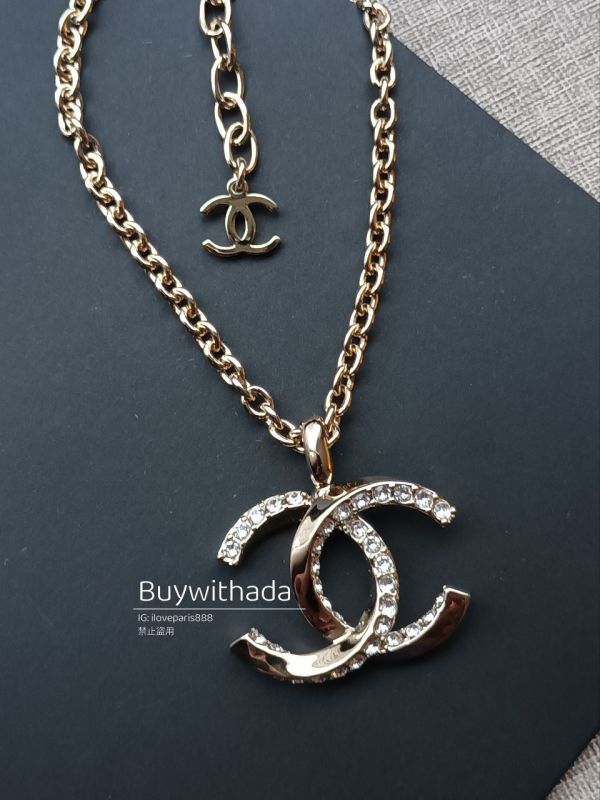 CHANEL 23B 經典的大雙C水鑽項鏈 buywithada,france,全球代購,歐洲,exquisite,quality goods,posh,fancy,luxurious
