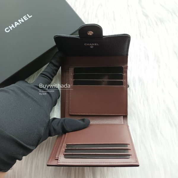 CHANEL CF 經典三折短夾 黑荔枝 銀釦 buywithada,france,全球代購,歐洲,exquisite,quality goods,posh,fancy,luxurious