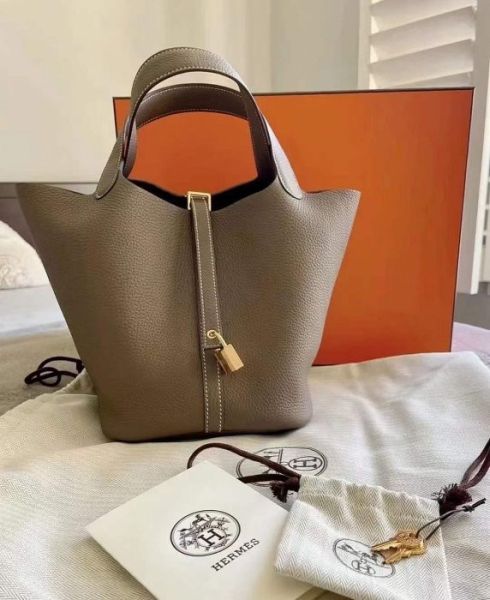 HERMES PICOTIN 22 大象灰金釦 現貨甜價一個 售出重報 buywithada,france,全球代購,歐洲,exquisite,quality goods,posh,fancy,luxurious