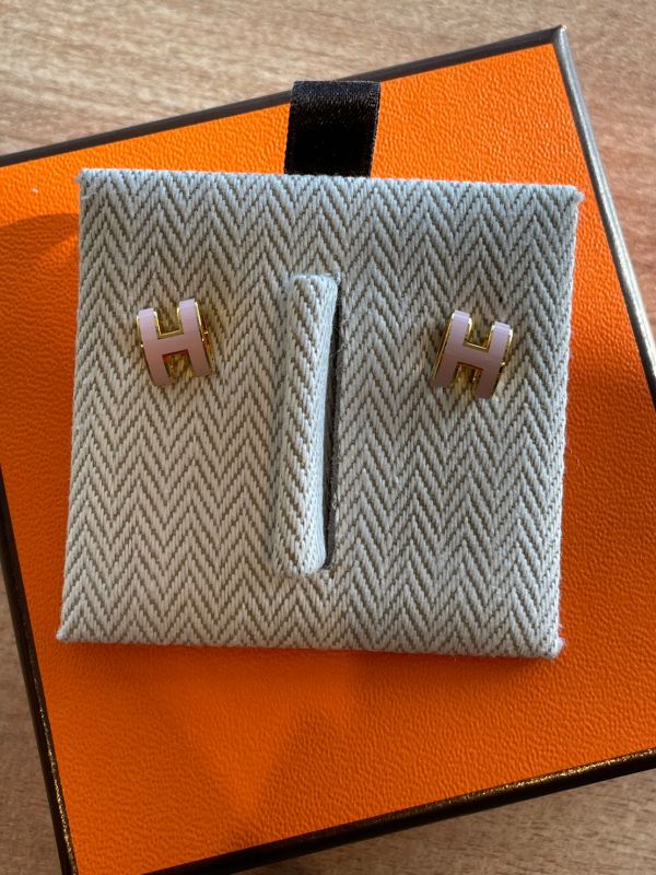 HERMES pop h mini 黑玫瑰金/櫻花粉金耳環 buywithada,france,全球代購,歐洲,exquisite,quality goods,posh,fancy,luxurious