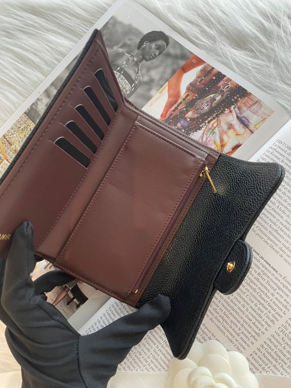 CHANEL 三折翻蓋中夾 黑荔枝金釦 buywithada,france,全球代購,歐洲,exquisite,quality goods,posh,fancy,luxurious