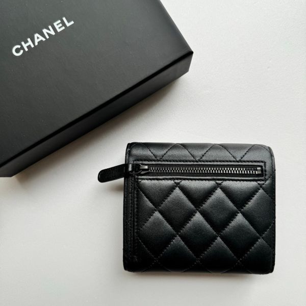 CHANEL SO BLACK 三折短夾 黑色黑釦 buywithada,france,全球代購,歐洲,exquisite,quality goods,posh,fancy,luxurious