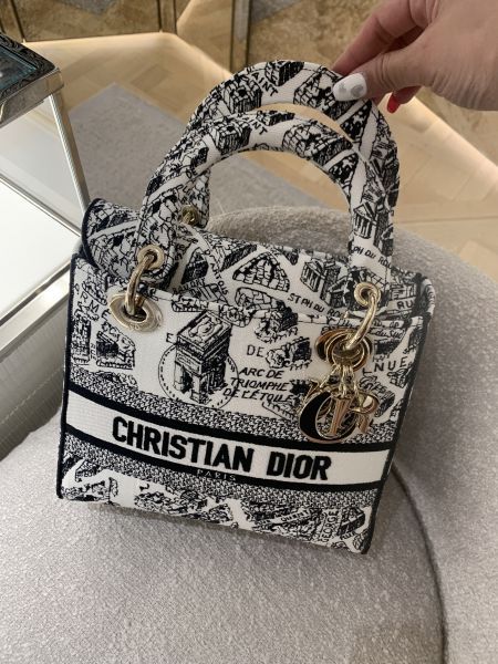 DIOR 迷你 LADY D-LITE 白色 Plan de Paris 刺繡 buywithada,france,全球代購,歐洲,exquisite,quality goods,posh,fancy,luxurious
