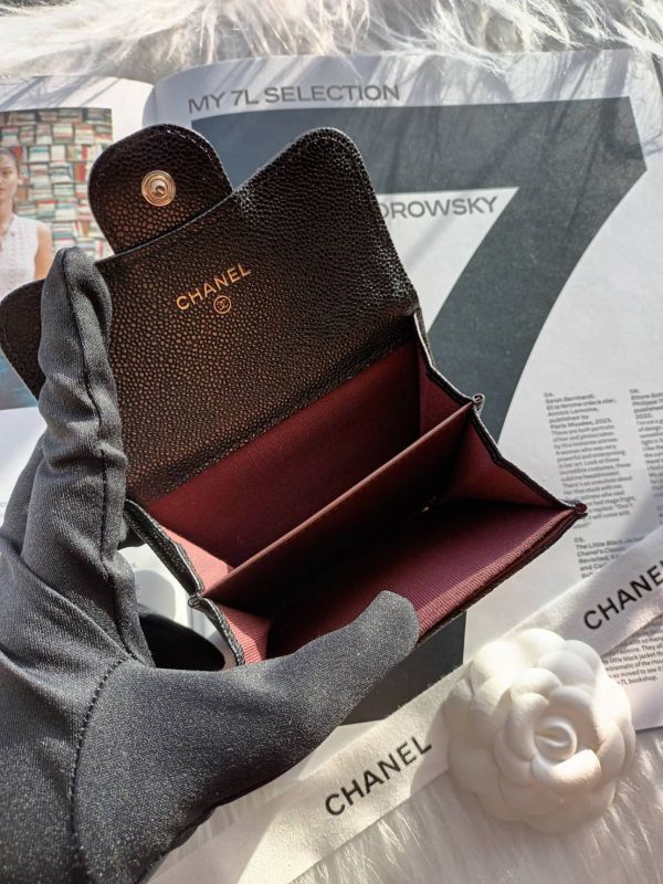 CHANEL CF 黑金 荔枝皮 雙層卡包/錢包 buywithada,france,全球代購,歐洲,exquisite,quality goods,posh,fancy,luxurious