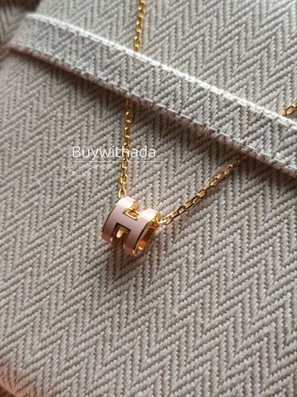 HERMES POP H MINI 粉金 項鏈 buywithada,france,全球代購,歐洲,exquisite,quality goods,posh,fancy,luxurious