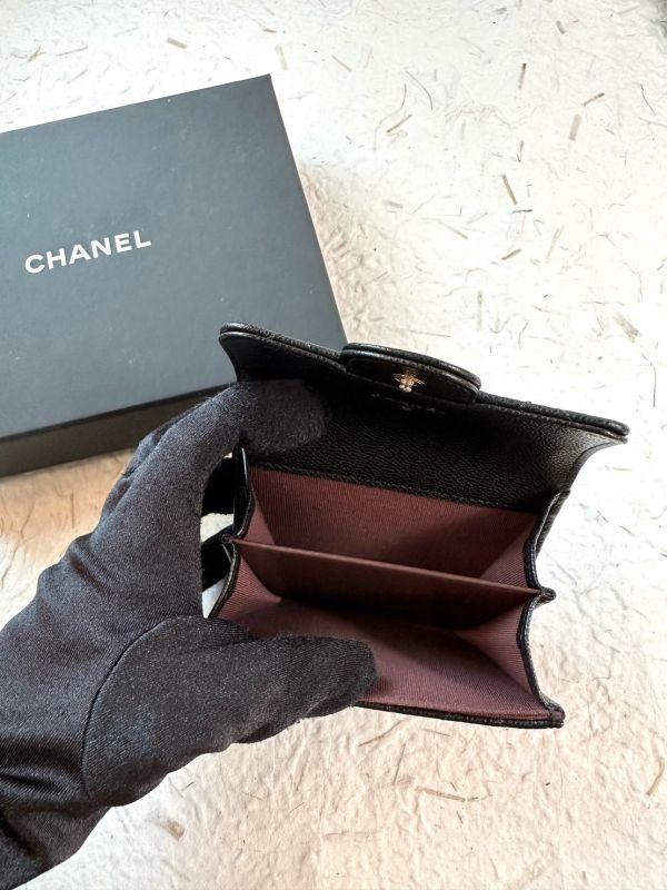 CHANEL CF 黑金 荔枝皮 雙層卡包/錢包 buywithada,france,全球代購,歐洲,exquisite,quality goods,posh,fancy,luxurious