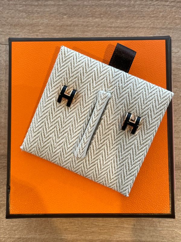 HERMES pop h mini 黑玫瑰金/櫻花粉金耳環 buywithada,france,全球代購,歐洲,exquisite,quality goods,posh,fancy,luxurious