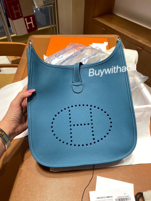 2024 HERMES EVELYNE 29 D2牛仔藍金釦 buywithada,france,全球代購,歐洲,exquisite,quality goods,posh,fancy,luxurious