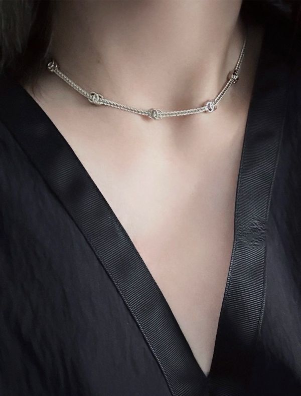 CHANEL 5CC蛇骨頸鏈 銀色 buywithada,france,全球代購,歐洲,exquisite,quality goods,posh,fancy,luxurious
