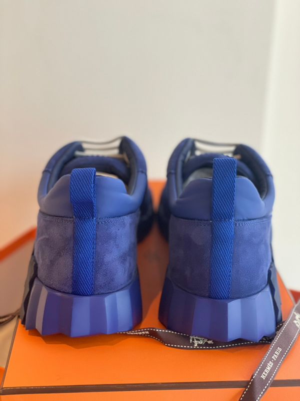 Hermes bouncing 運動鞋 麂皮拼布 藍色 SIZE 41.5 buywithada,france,全球代購,歐洲,exquisite,quality goods,posh,fancy,luxurious