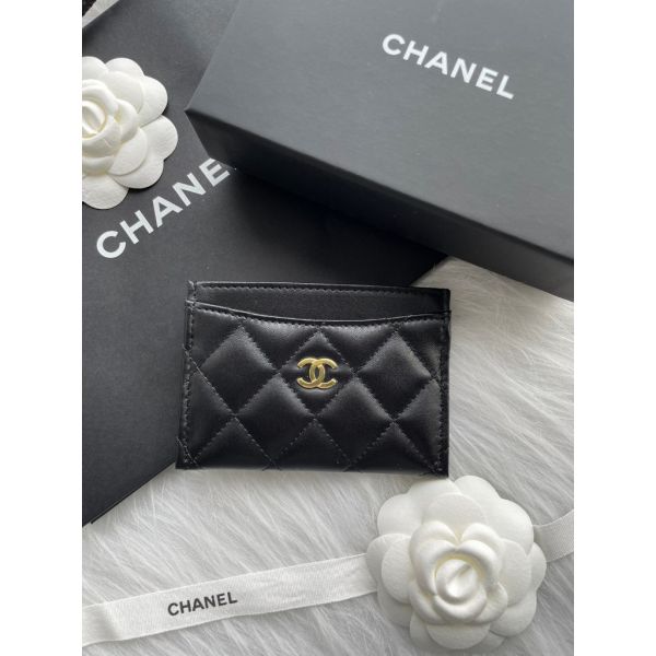 CHANEL 羊皮 黑色金釦 卡夾/名片夾 buywithada,france,全球代購,歐洲,exquisite,quality goods,posh,fancy,luxurious