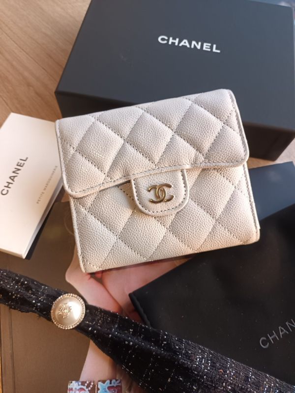 CHANEL 25C cf 經典系列三折短夾 灰色金釦 buywithada,france,全球代購,歐洲,exquisite,quality goods,posh,fancy,luxurious