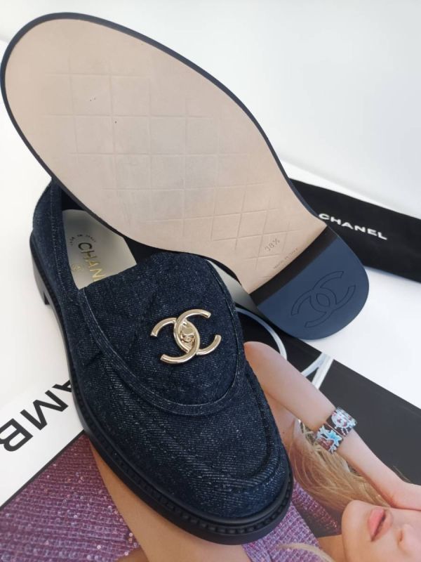 CHANEL 24S 深丹寧牛仔翻蓋樂福鞋 SIZE 38.5 buywithada,france,全球代購,歐洲,exquisite,quality goods,posh,fancy,luxurious