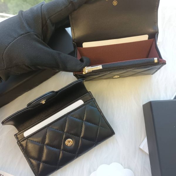 CHANEL 新款 單層卡包 內拉鍊 黑色羊皮金釦 buywithada,france,全球代購,歐洲,exquisite,quality goods,posh,fancy,luxurious
