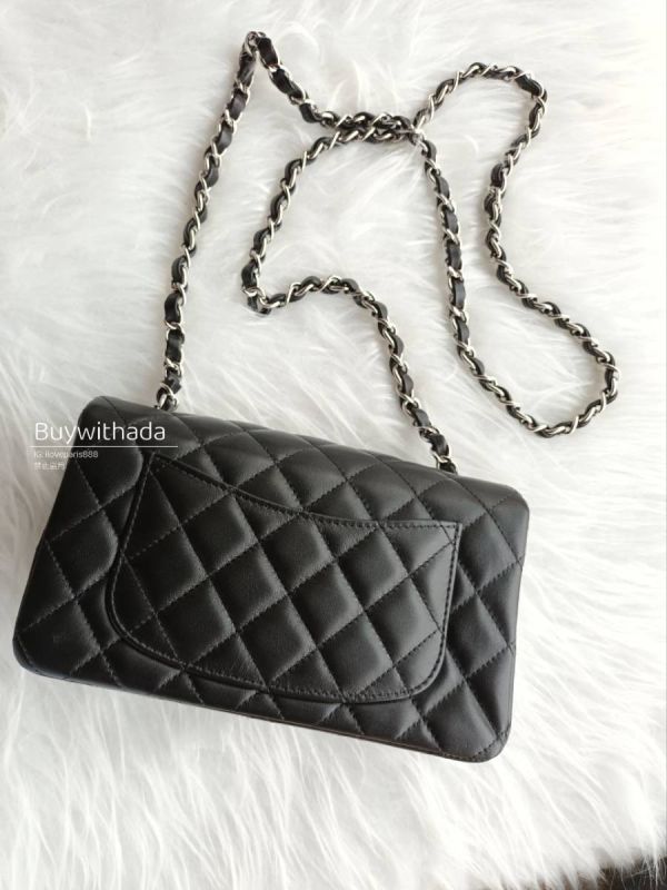 爆款CHANEL MINI CF20 黑色銀釦羊皮口蓋包 buywithada,france,全球代購,歐洲,exquisite,quality goods,posh,fancy,luxurious