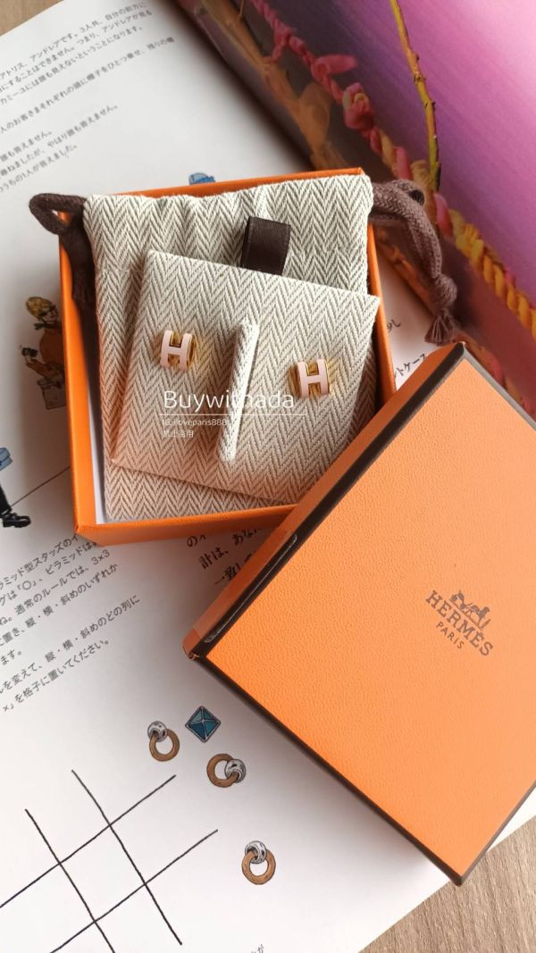 HERMES POP H MINI 耳環 粉金 buywithada,france,全球代購,歐洲,exquisite,quality goods,posh,fancy,luxurious