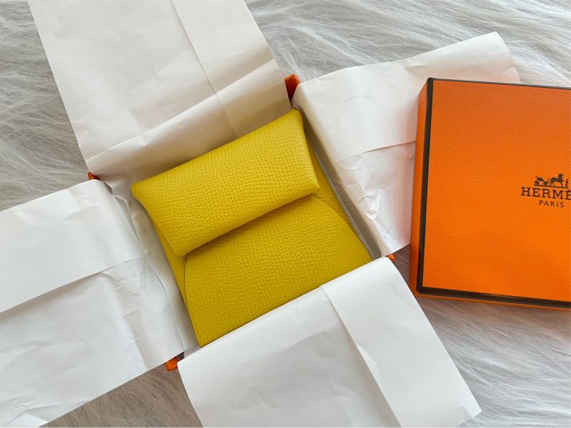 HERMES BASTIA 黃色 零錢包 